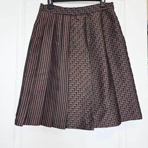 Diane von Furstenberg "Ava" Geometric Pleated Two Pattern Skirt MSRP $345. Sz 10 - Picture 12 of 12
